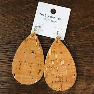 Deep Mustard Cork Earrings